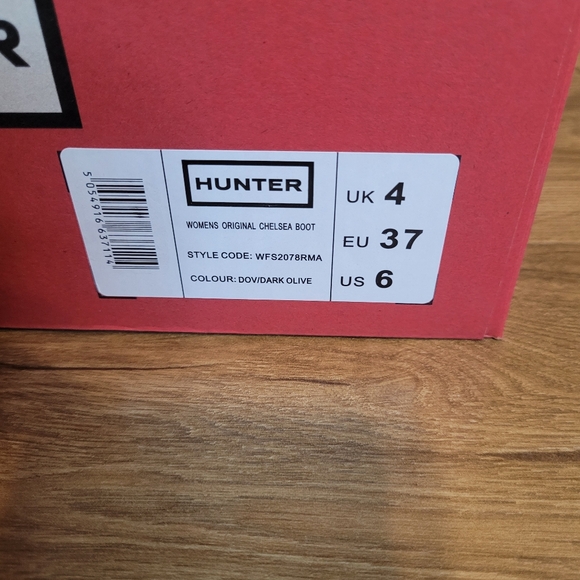 Hunter Womens Size 6 Original Chelsea Rain Boots Dark Olive Green - Picture 12 of 13